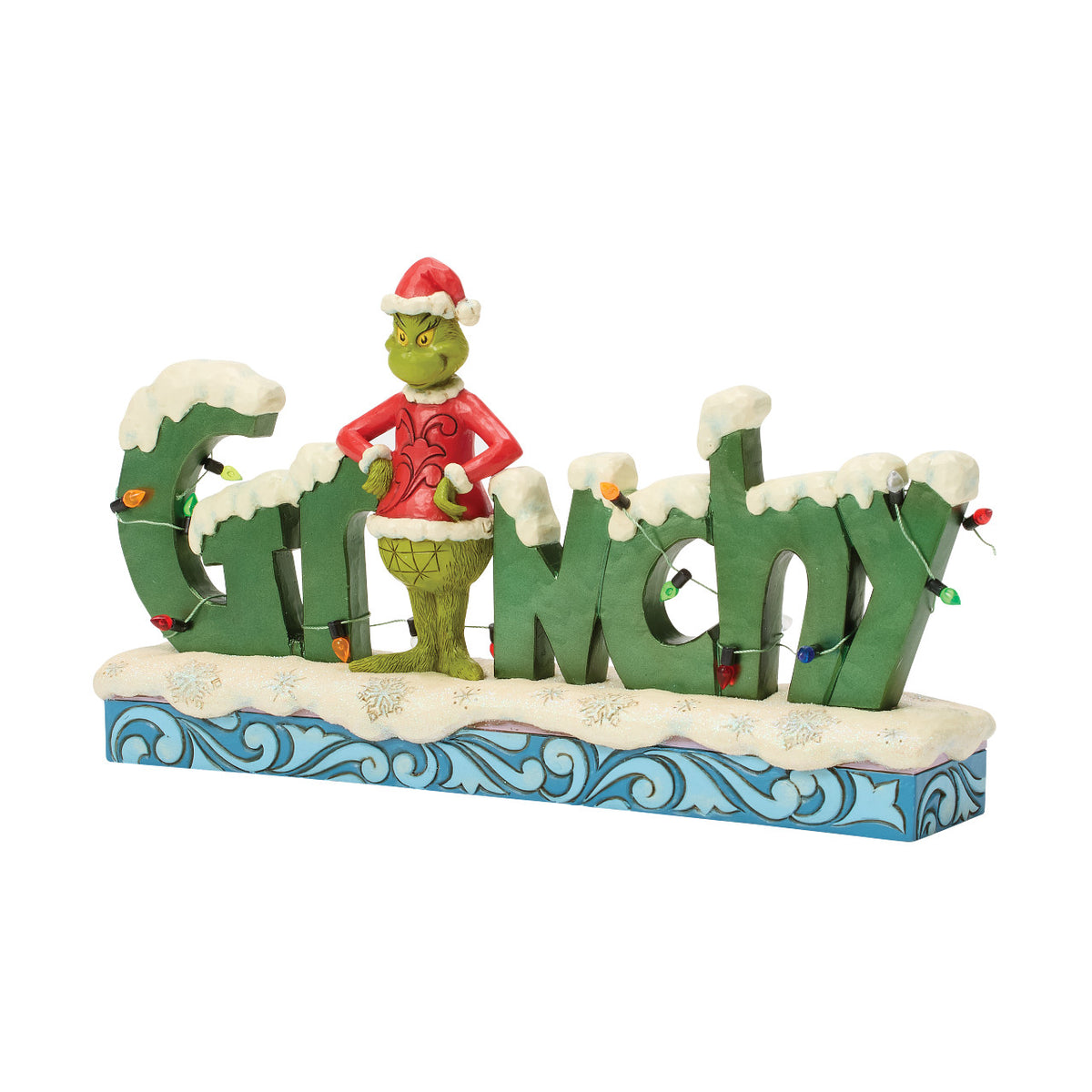 Jim Shore The Grinch Christmas Figurine - With 'Grinchy' Sign - 15cm | Delivery ± 3 weeks