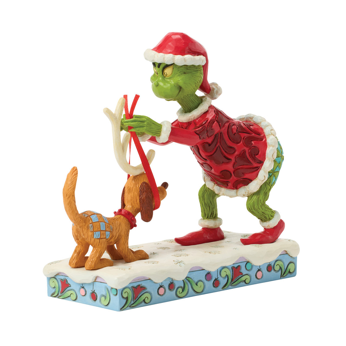 Jim Shore The Grinch Christmas Figurine - With Max & Reindeer Antler - 16cm | Delivery ± 3 weeks