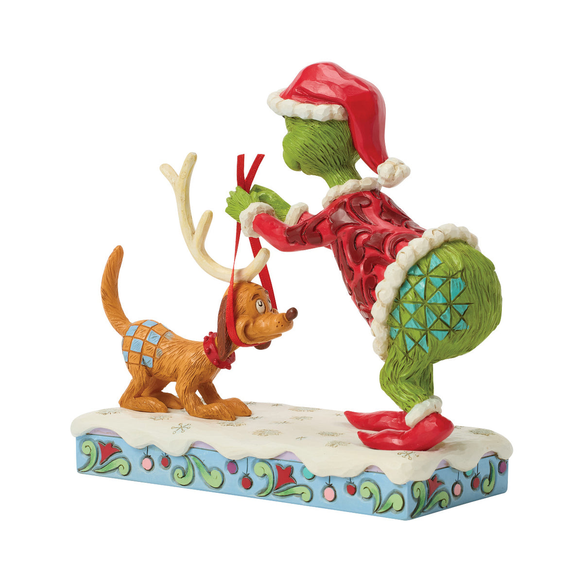 Jim Shore The Grinch Christmas Figurine - With Max & Reindeer Antler - 16cm | Delivery ± 3 weeks