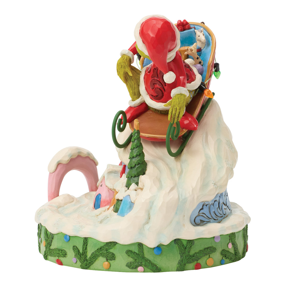 Jim Shore The Grinch Christmas Figurine - On Sleigh - 15cm