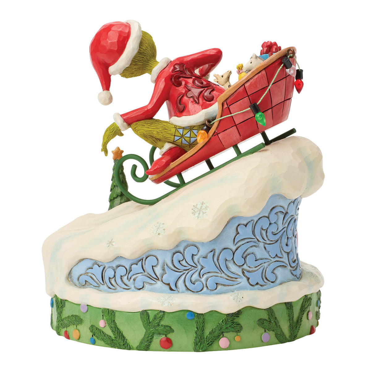 Jim Shore The Grinch Christmas Figurine - On Sleigh - 15cm