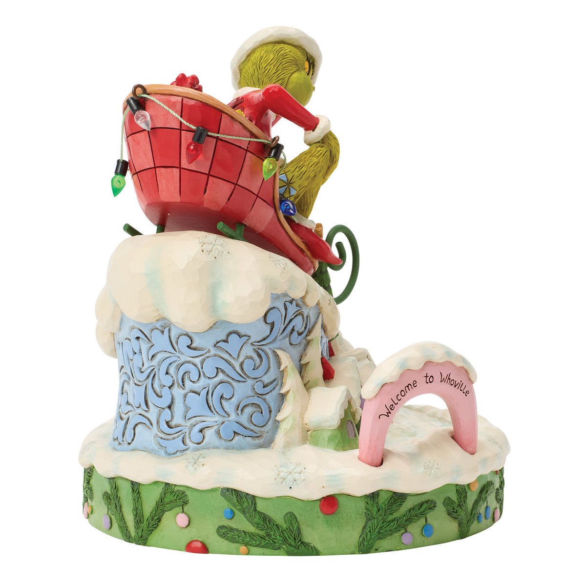 Jim Shore The Grinch Christmas Figurine - On Sleigh - 15cm