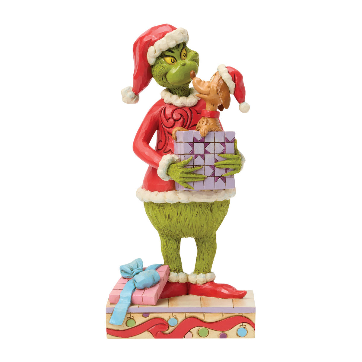 Jim Shore The Grinch Christmas Figurine - With Christmas Present & Max - 24cm | Delivery ± 3 weeks