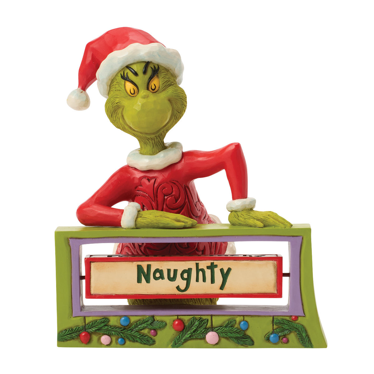 Jim Shore The Grinch Christmas Figurine - With Rotating Sign - 14.5cm | Delivery ± 4 weeks