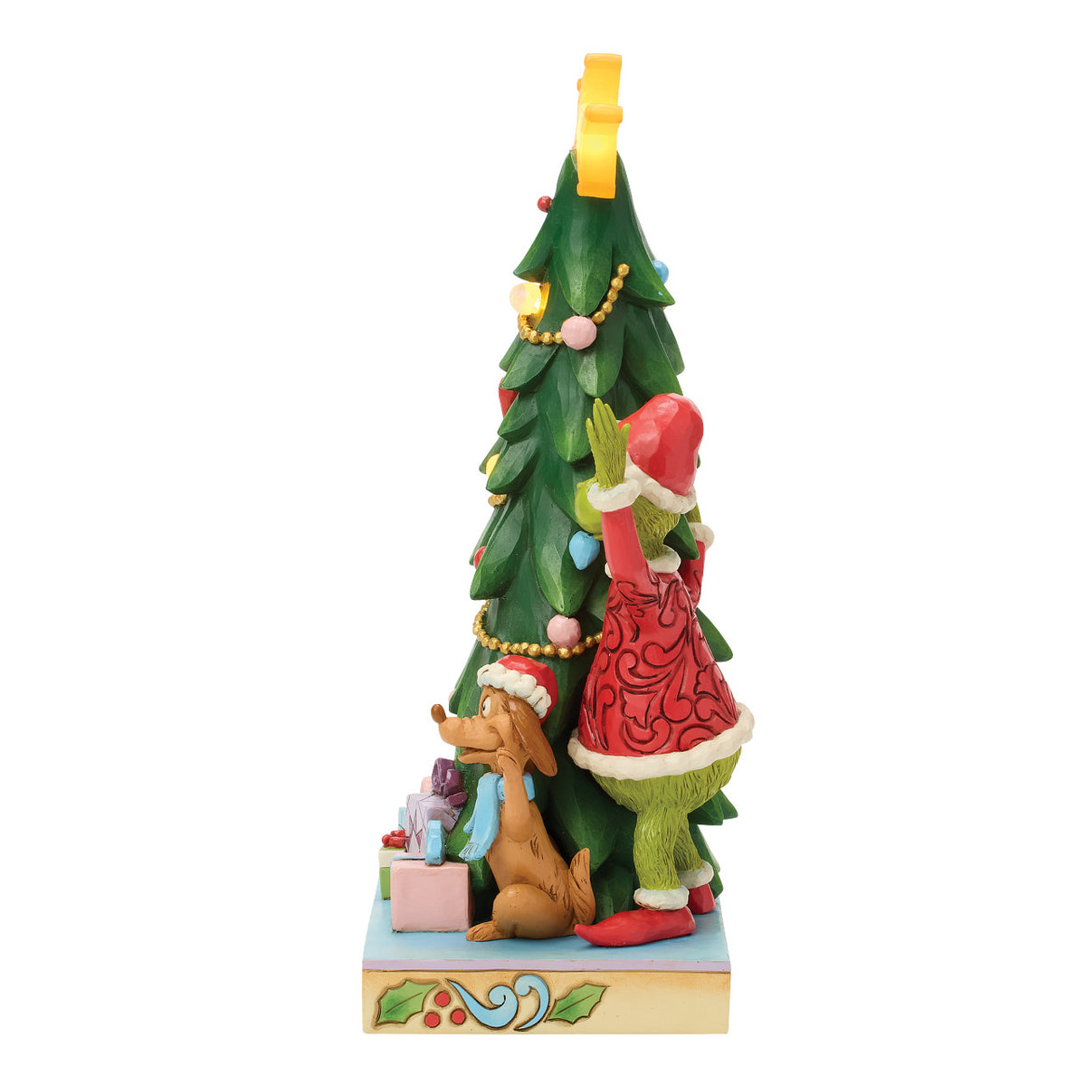 Jim Shore The Grinch Christmas Figurine - With Max & Cindy-Lou in Christmas Tree - 26.5cm | Delivery ± 3 weeks