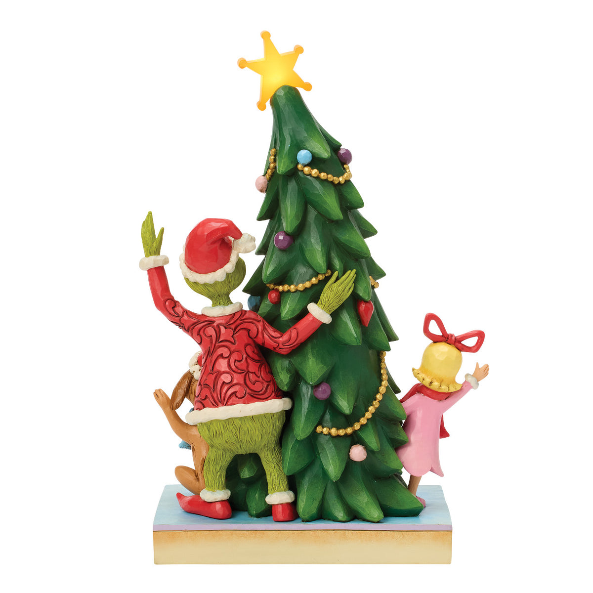 Jim Shore The Grinch Christmas Figurine - With Max & Cindy-Lou in Christmas Tree - 26.5cm | Delivery ± 3 weeks