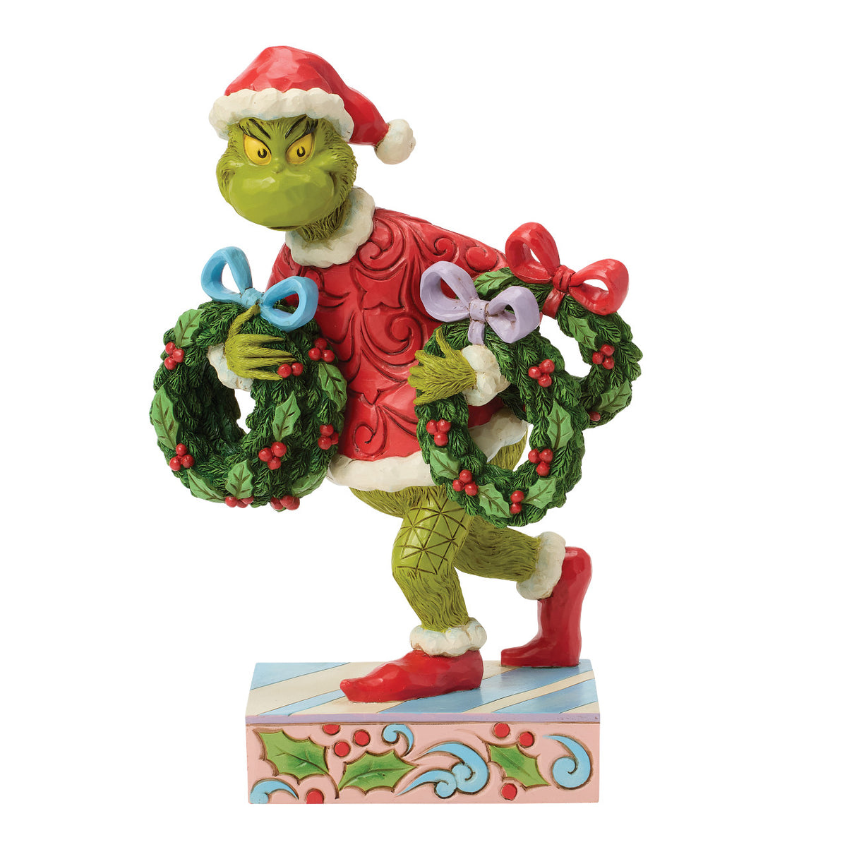 Jim Shore The Grinch Christmas Figurine - With Christmas Wreaths - 20.5cm | Delivery ± 3 weeks