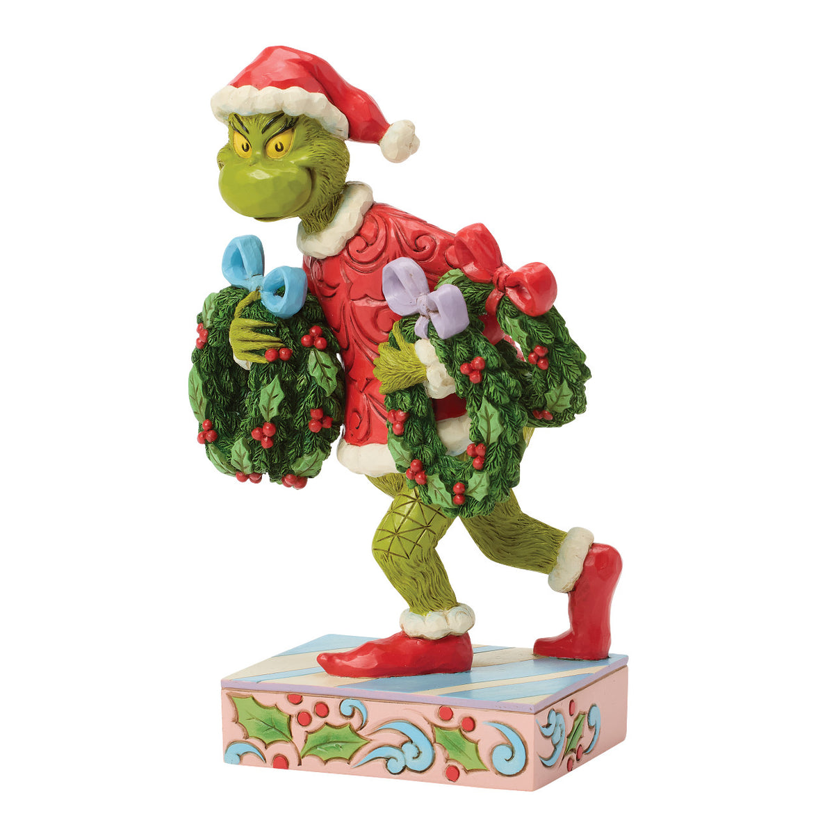 Jim Shore The Grinch Christmas Figurine - With Christmas Wreaths - 20.5cm | Delivery ± 3 weeks