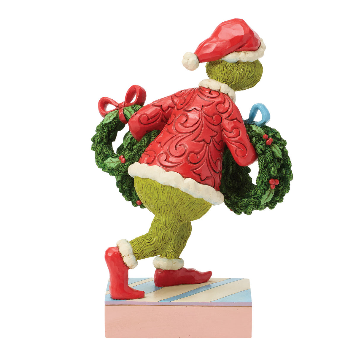 Jim Shore The Grinch Christmas Figurine - With Christmas Wreaths - 20.5cm | Delivery ± 3 weeks