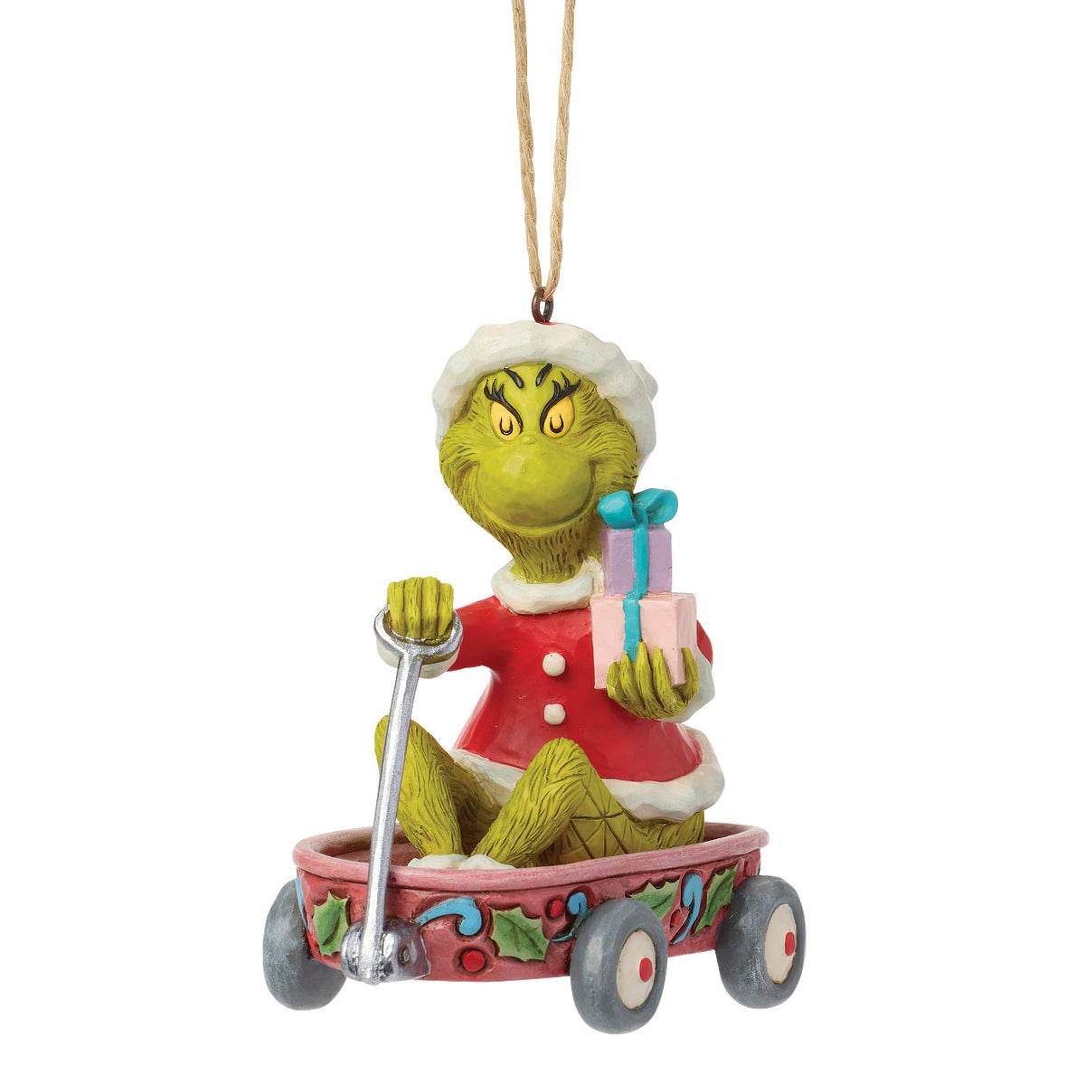 Jim Shore The Grinch Christmas Ornament - In Wagon - 9.5cm | Delivery ± 3 weeks
