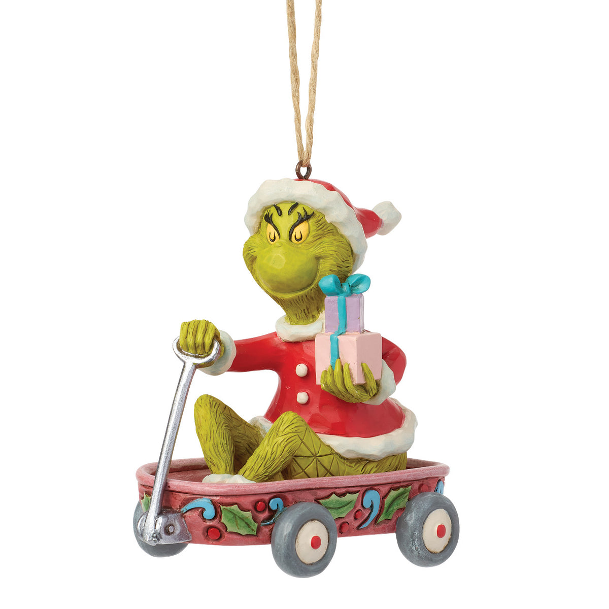 Jim Shore The Grinch Christmas Ornament - In Wagon - 9.5cm | Delivery ± 3 weeks
