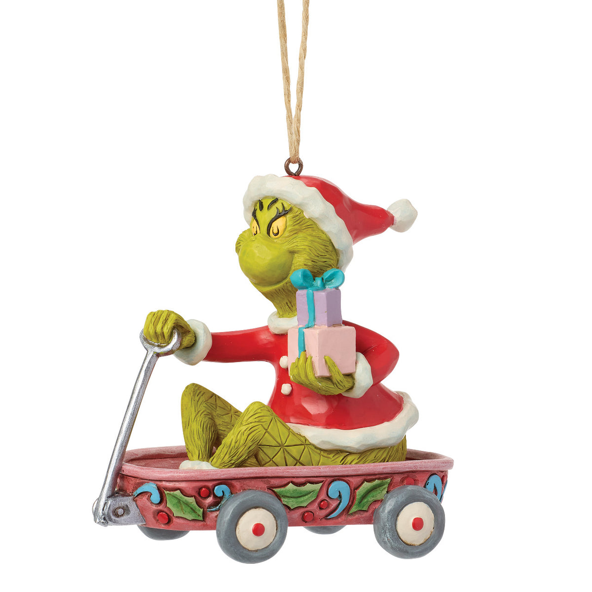 Jim Shore The Grinch Christmas Ornament - In Wagon - 9.5cm | Delivery ± 3 weeks