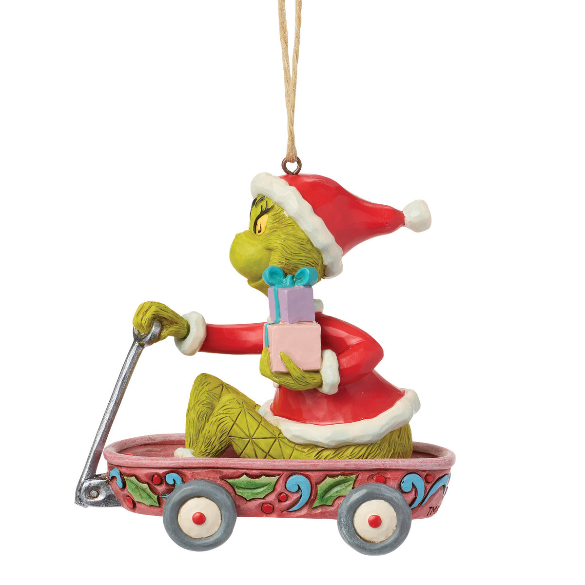 Jim Shore The Grinch Christmas Ornament - In Wagon - 9.5cm | Delivery ± 3 weeks