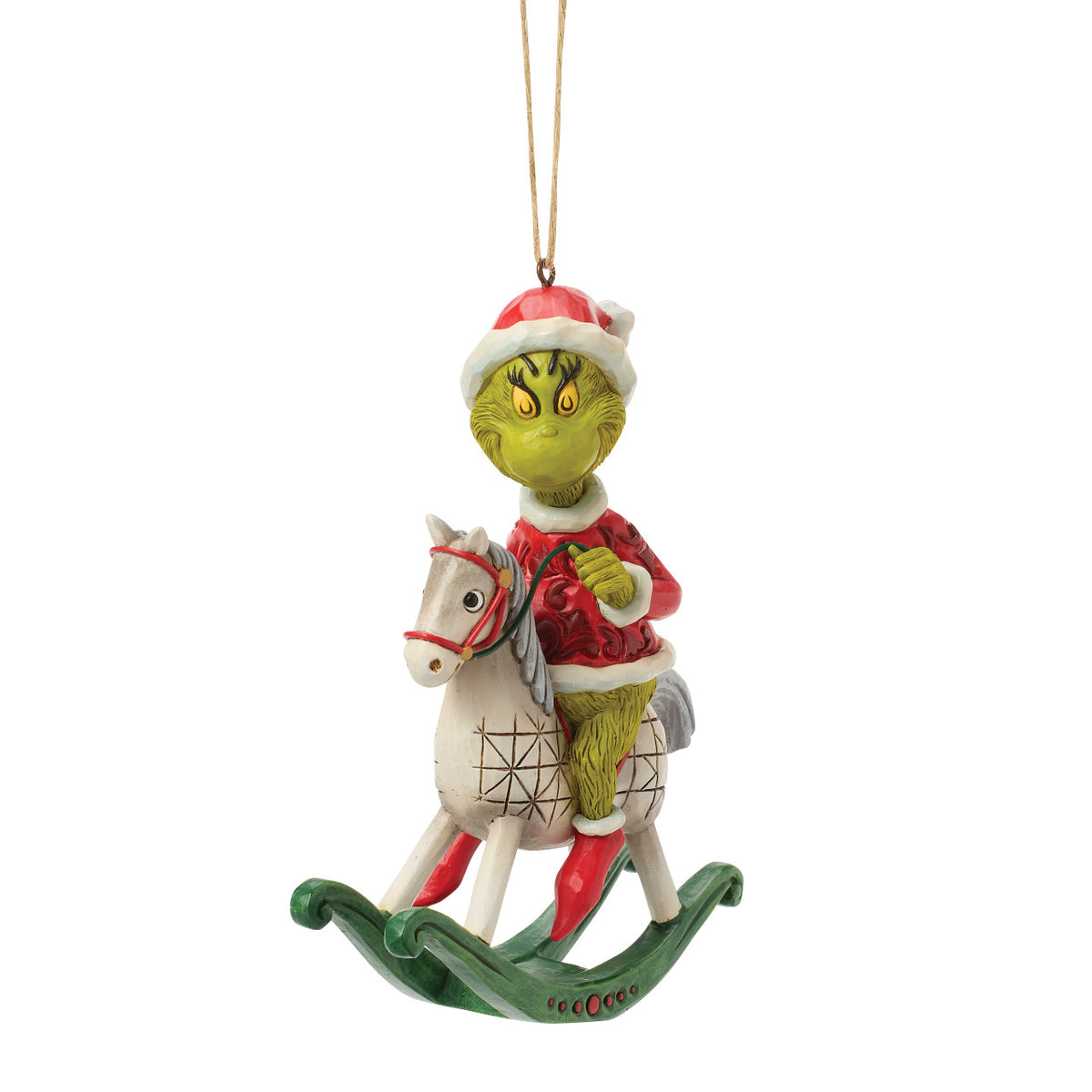 Jim Shore The Grinch Christmas Ornament - On Rocking Horse - 13.5cm | Delivery ± 3 weeks