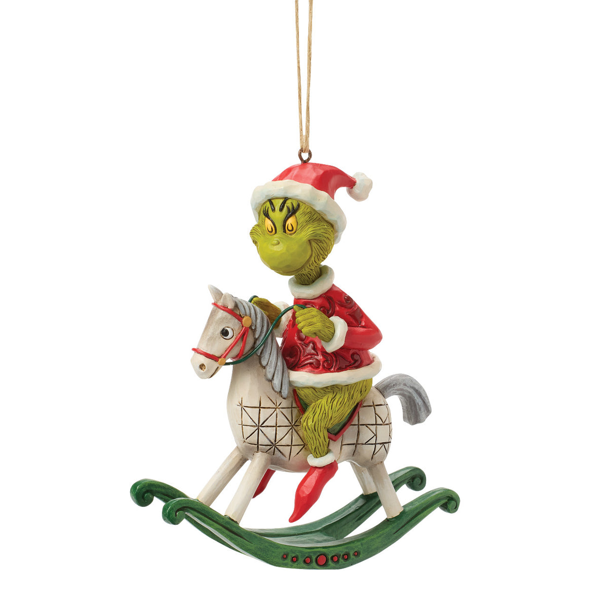 Jim Shore The Grinch Christmas Ornament - On Rocking Horse - 13.5cm | Delivery ± 3 weeks