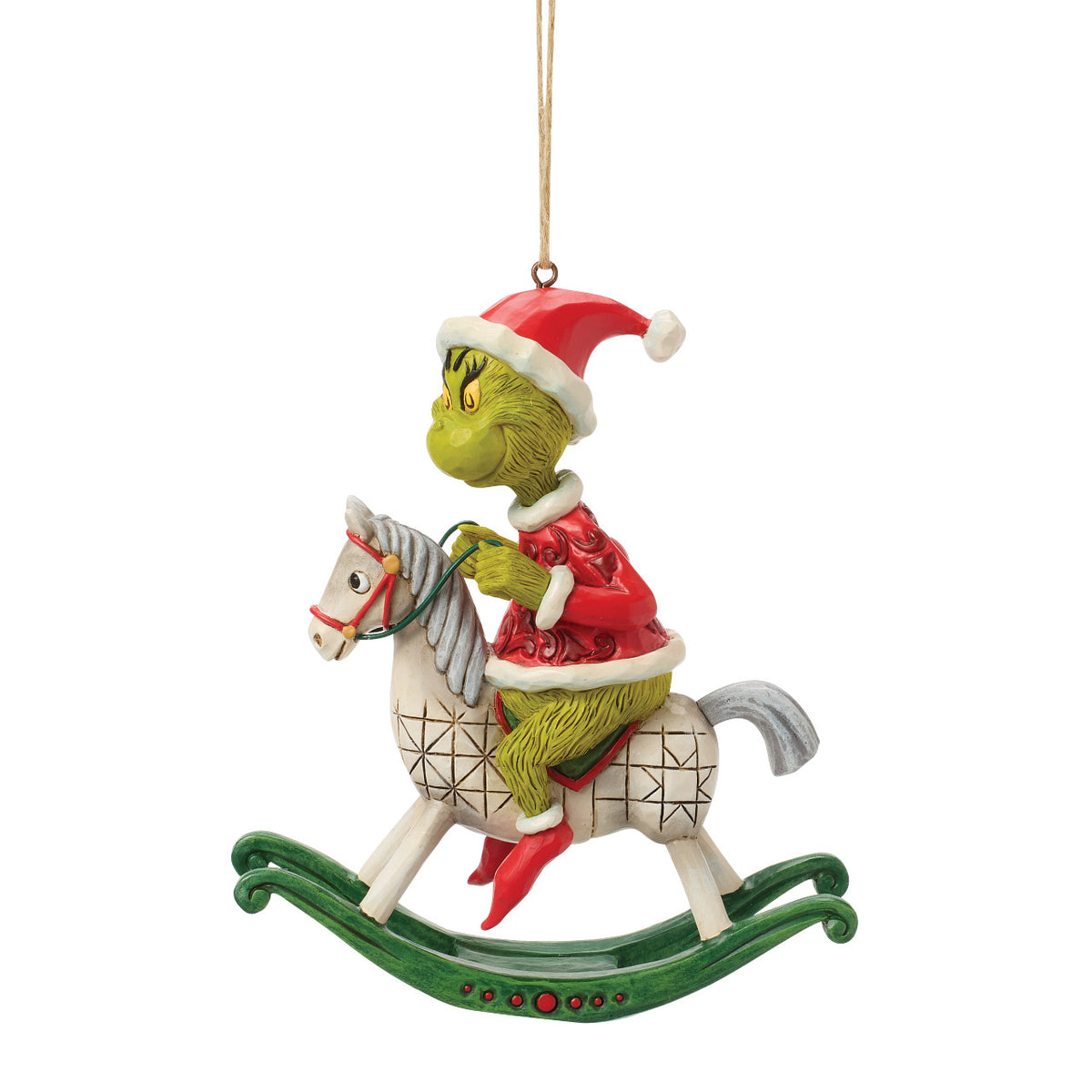 Jim Shore The Grinch Christmas Ornament - On Rocking Horse - 13.5cm | Delivery ± 3 weeks