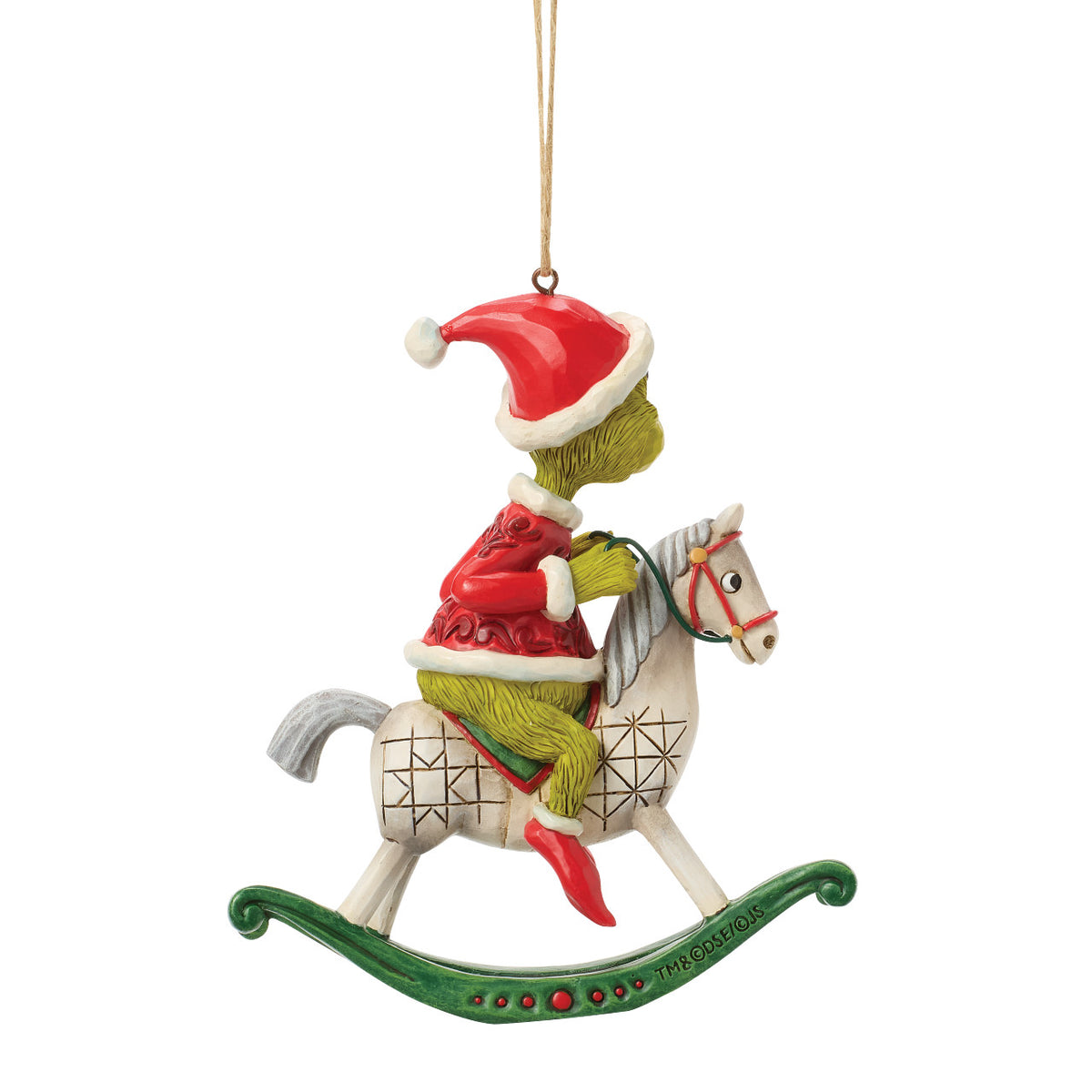 Jim Shore The Grinch Christmas Ornament - On Rocking Horse - 13.5cm | Delivery ± 3 weeks