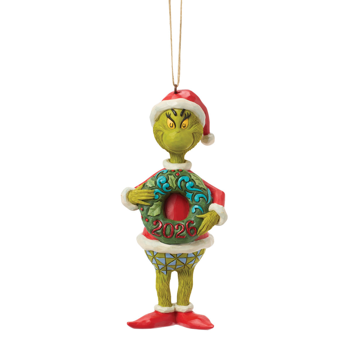 Jim Shore The Grinch Christmas Ornament - With Christmas Wreath 2026 - 13.5cm