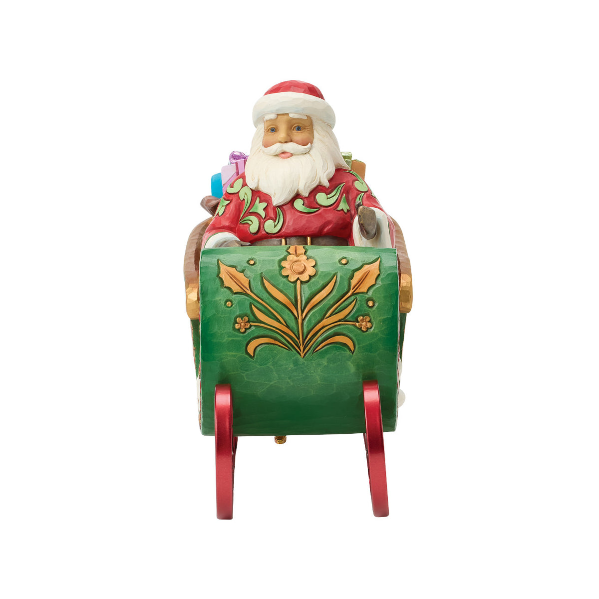 Jim Shore Heartwood Creek Christmas Figurine - Special Edition Santa in a Musical Sleigh - 26.5cm | Delivery ± 4 weeks