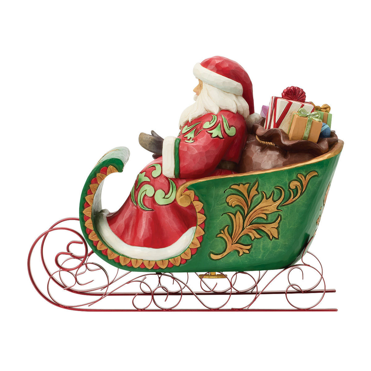 Jim Shore Heartwood Creek Christmas Figurine - Special Edition Santa in a Musical Sleigh - 26.5cm | Delivery ± 4 weeks