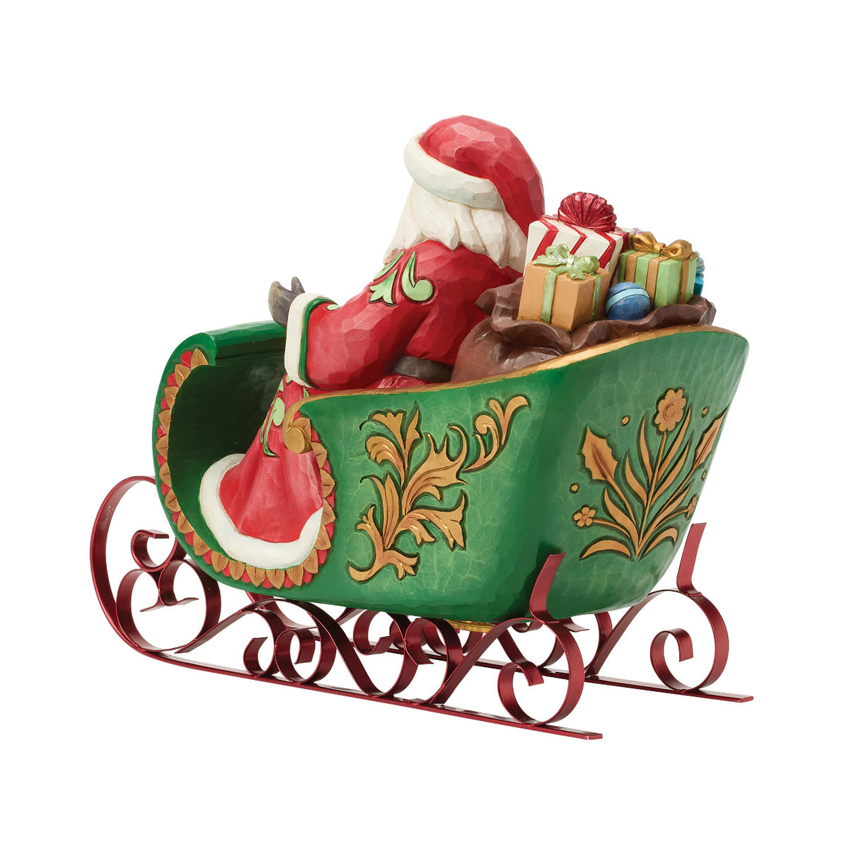 Jim Shore Heartwood Creek Christmas Figurine - Special Edition Santa in a Musical Sleigh - 26.5cm | Delivery ± 4 weeks