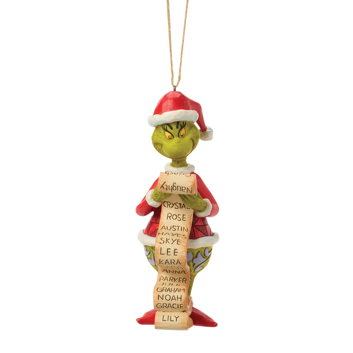 Jim Shore The Grinch Christmas Ornament - With Naughty & Nice List - 13.5cm