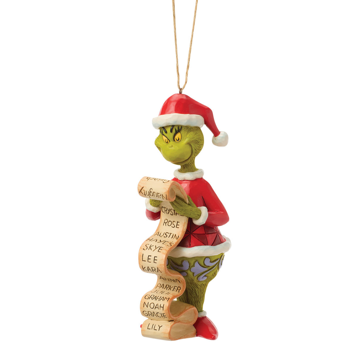 Jim Shore The Grinch Christmas Ornament - With Naughty & Nice List - 13.5cm