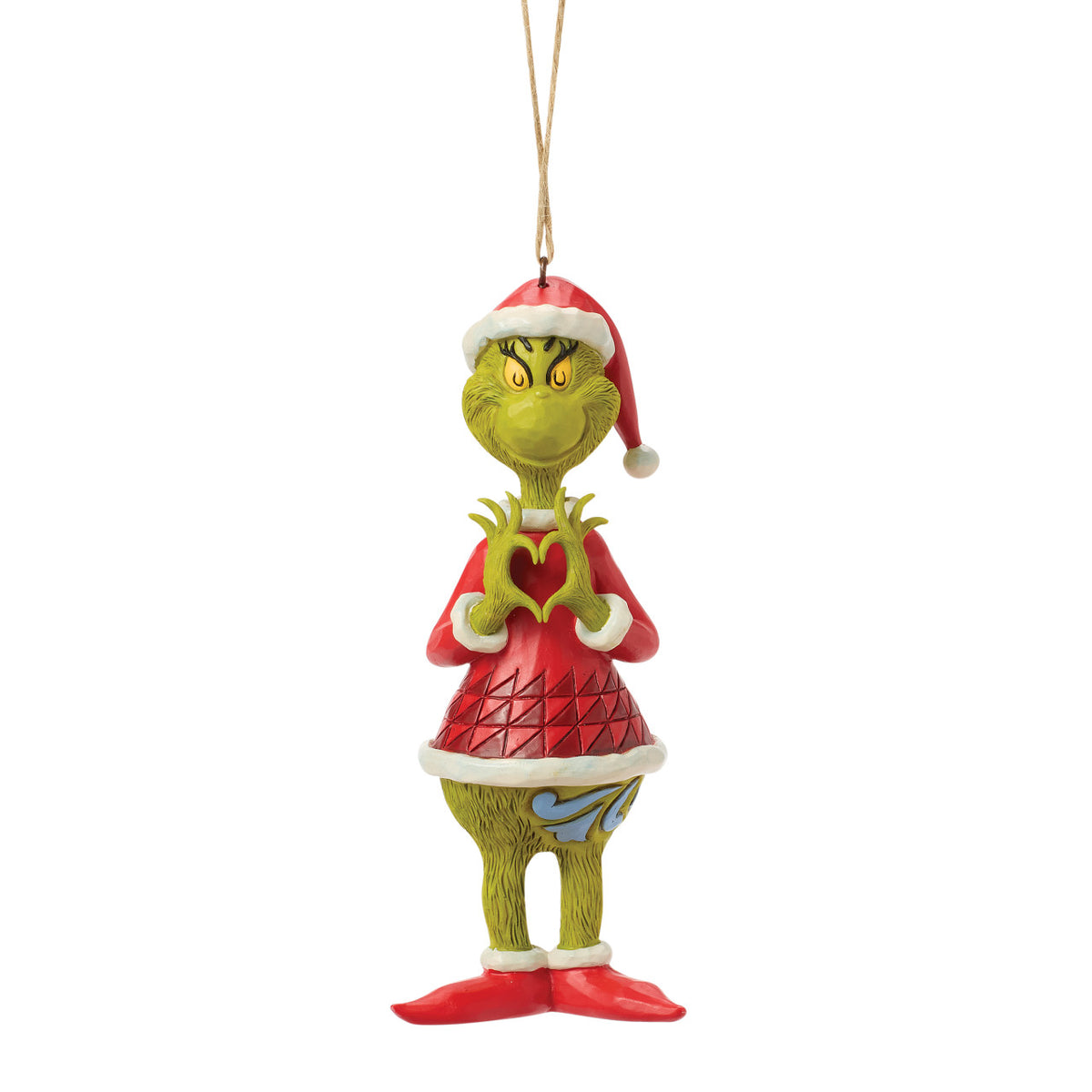 Jim Shore The Grinch Christmas Ornament - Making a Heart with His Hands - 13.5cm