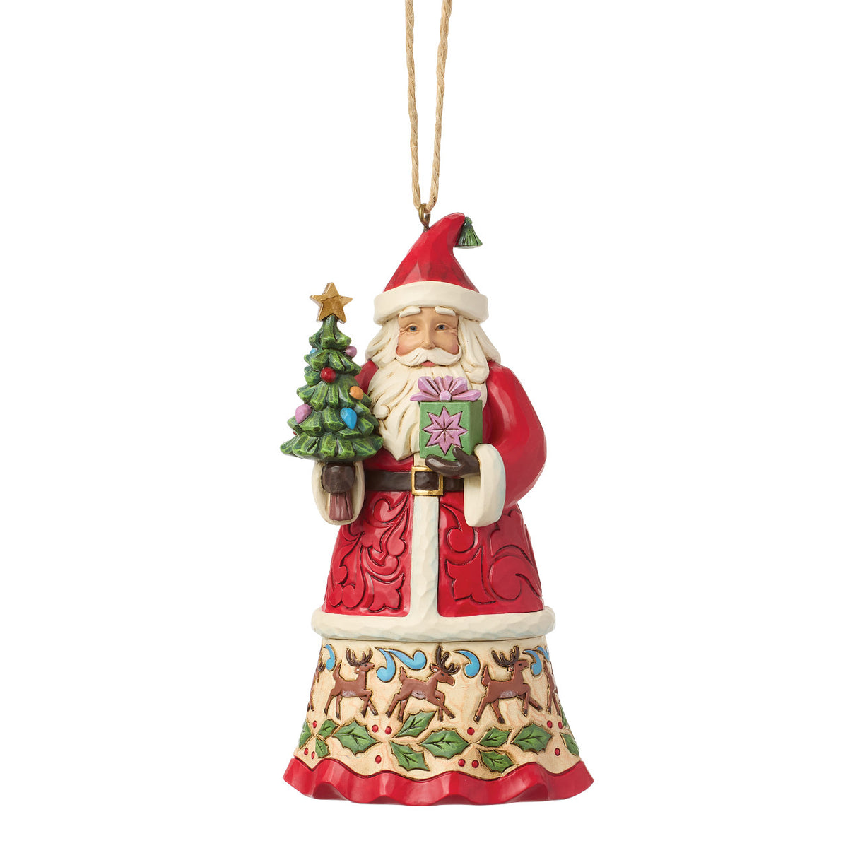 Jim Shore Heartwood Creek Christmas Ornament - Santa with Gifts - 12cm | Delivery ± 3 weeks