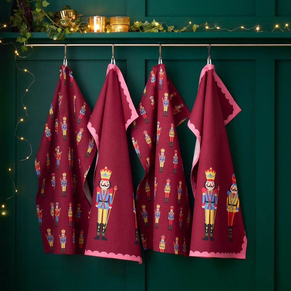 Viv! Christmas Tea Towels - Nutcracker - Set of 4