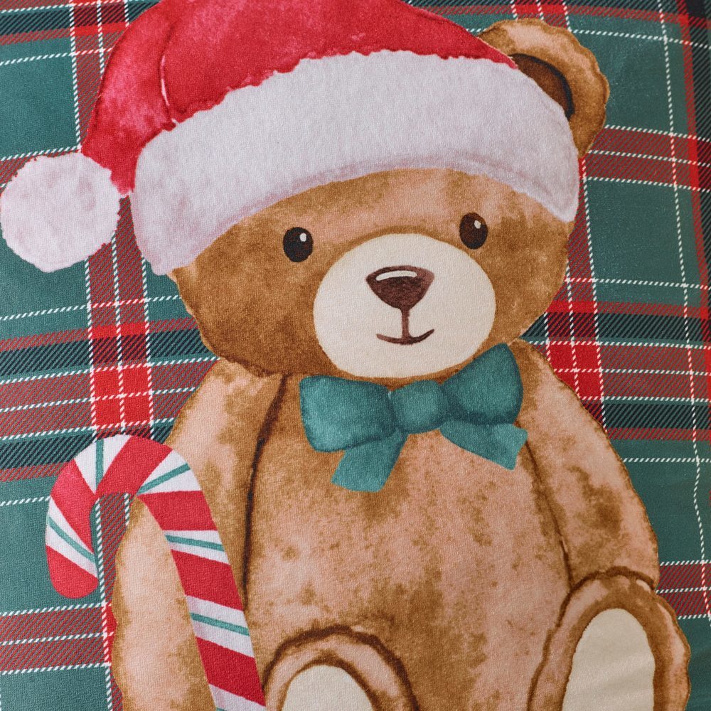 Viv! Christmas Kerst Kussen - Tartan Teddy Bear - 45cm