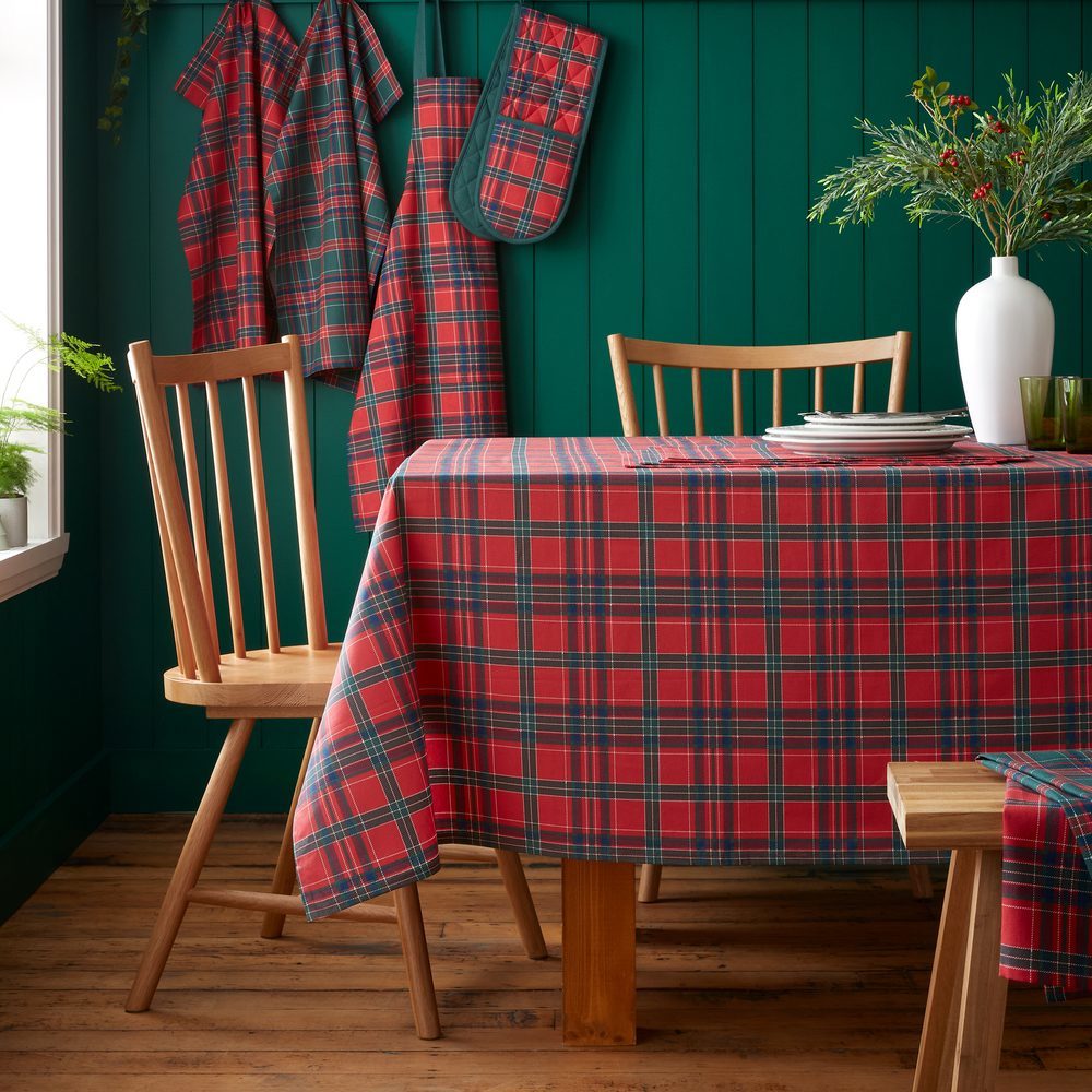 Viv! Christmas Kerst Tafelkleed - Tartan Ruitpatroon