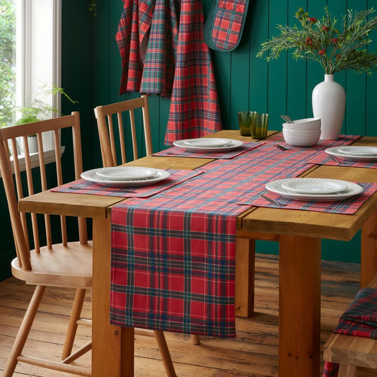 Viv! Christmas Table Runner - Tartan Check - 220 cm