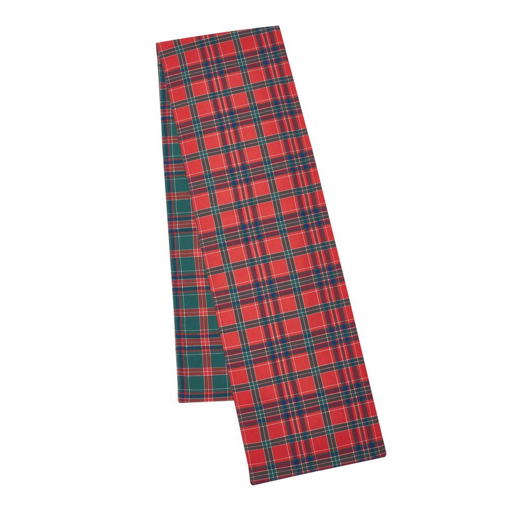 Viv! Christmas Kerst Tafelloper - Tartan Ruitpatroon - 220 cm