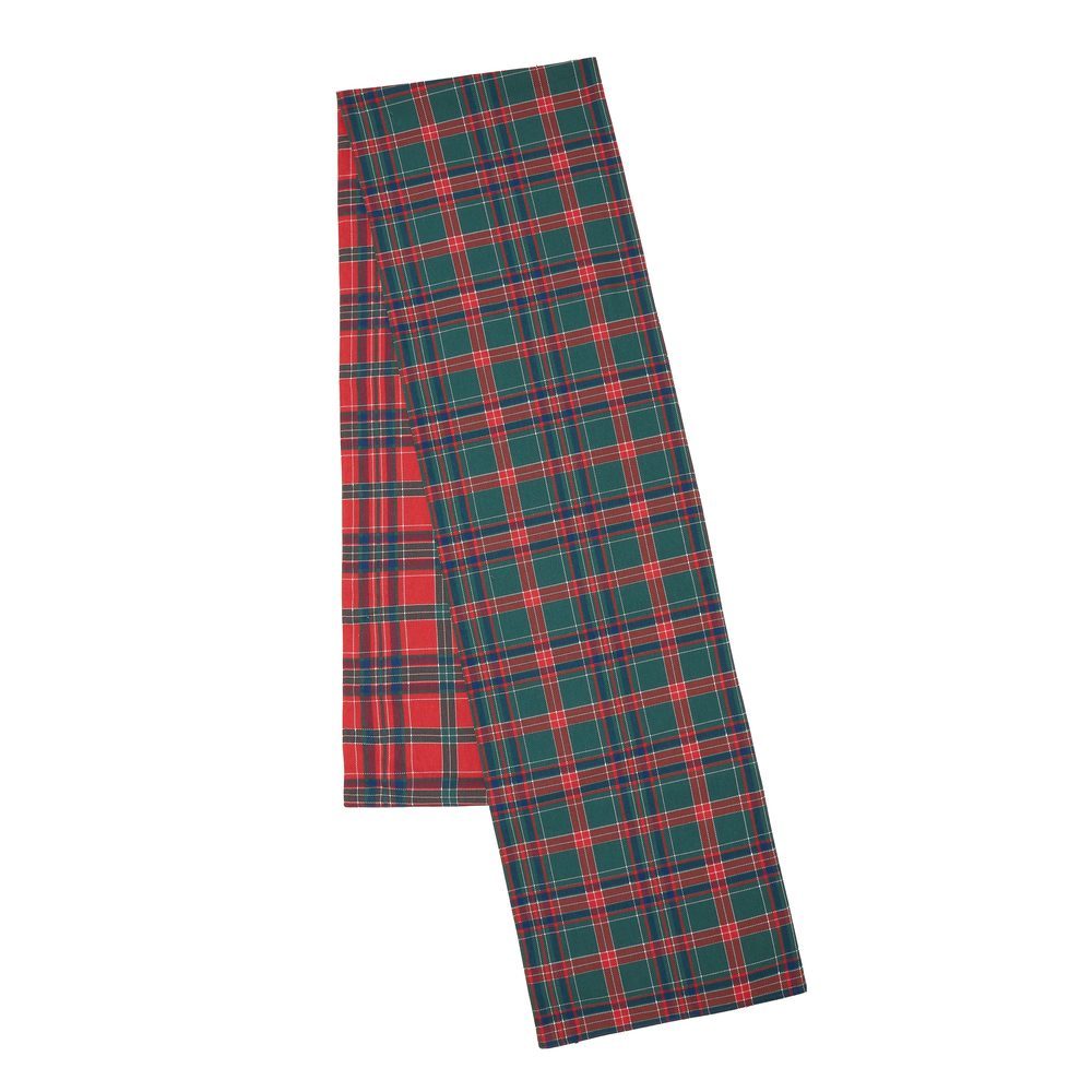 Viv! Christmas Kerst Tafelloper - Tartan Ruitpatroon - 220 cm