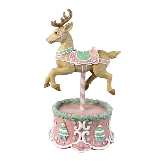 Viv! Christmas Figura de Navidad - Carrusel de Caramelos con Reno y LED - pastel - 29cm