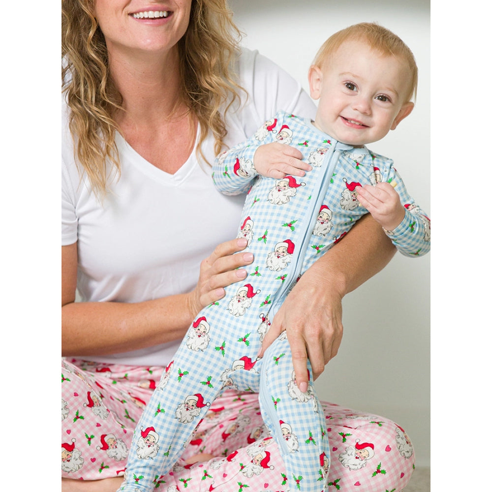 RuffleButts - Dames Kerst Pyjamabroek - Dear Santa Roze - Bamboe Viscose