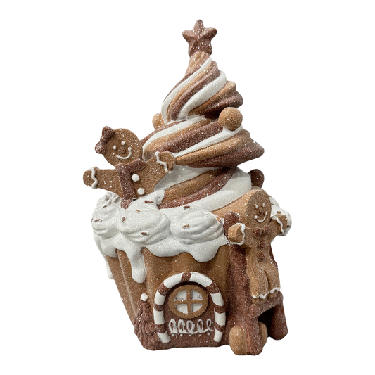 Viv! Christmas Figura de Navidad - Casita de Hielo Gingerbread - marrón blanco - 21cm