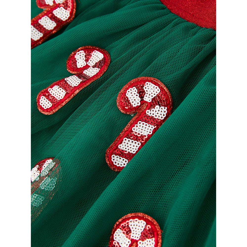 Rylee Faith Designs - Girls' Green Christmas Tutu Skirt - Candy Cane