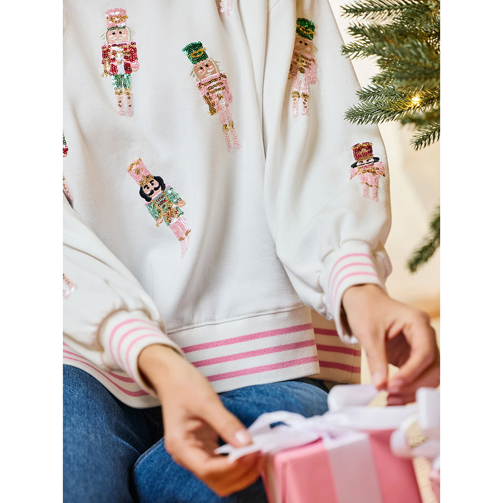 Mary Square Apparel - Women's Christmas Sweatshirt 'Small Nutcrackers'