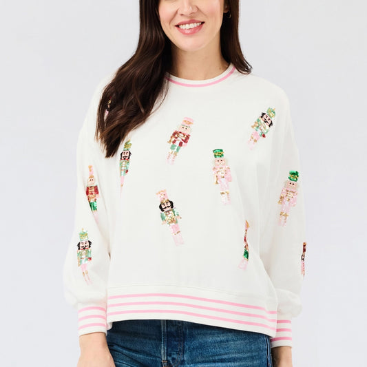 Mary Square Kerst Kleding - Dames Kersttrui 'Small Nutcrackers'