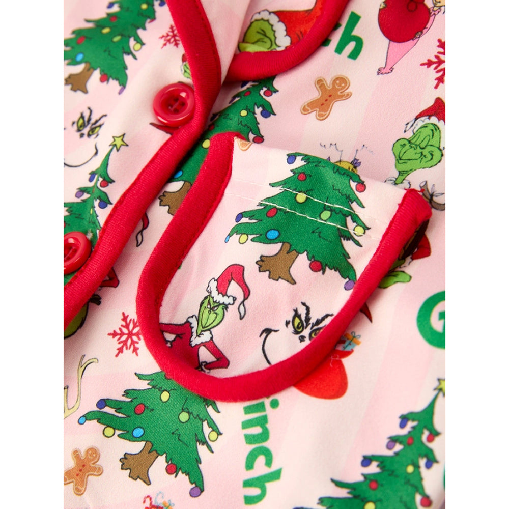 Rylee Faith Designs - Girls' Christmas Pajama Set - Christmas Tree Grinch