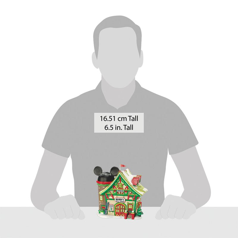 Department 56 Disney Village Christmas House - Mickey's Ski and Skate Shop - 16.5cm | Delivery ± 3 weeks