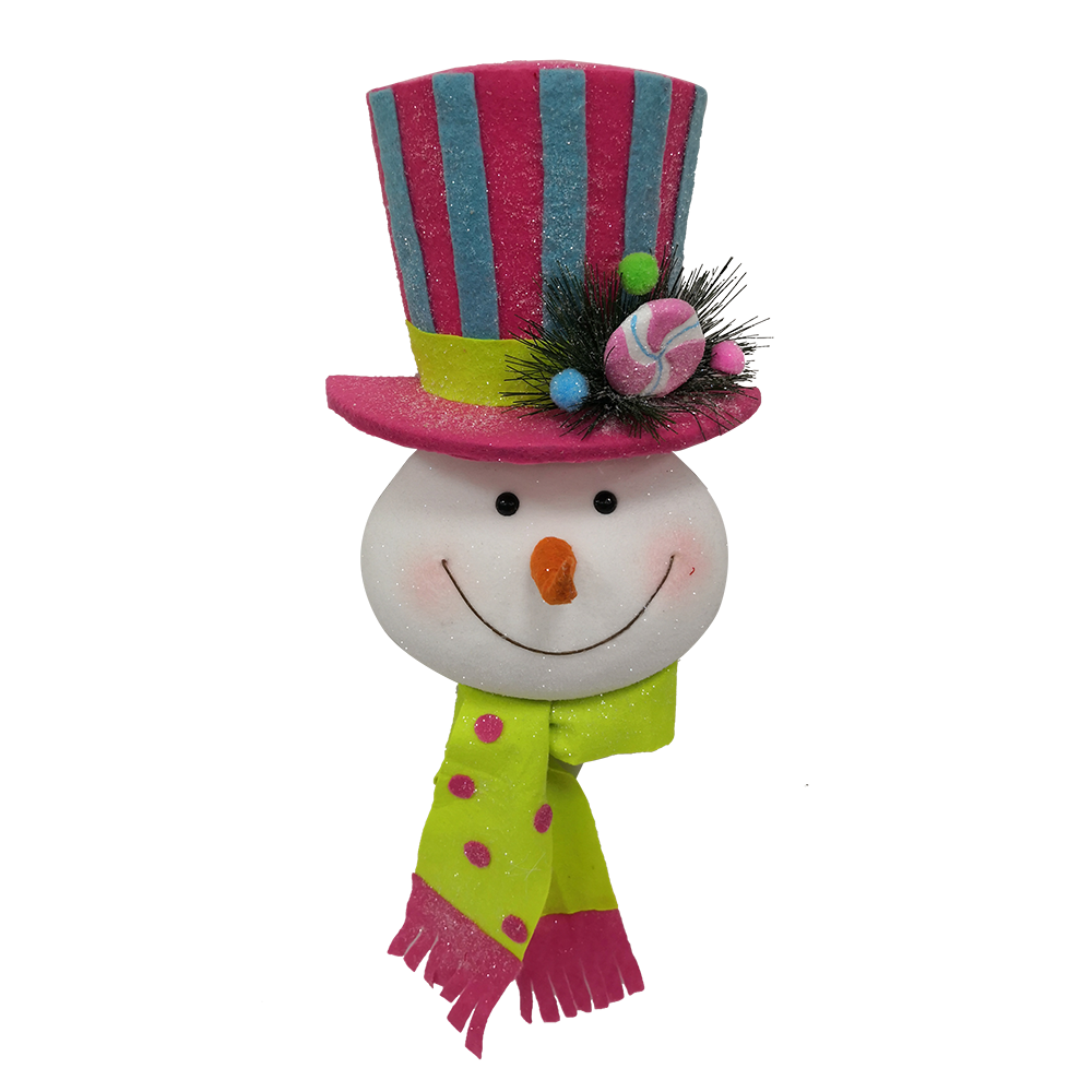 Viv! Christmas Tree Centrepiece - Snowman Head with Scarf - Multicoloured - 50 cm
