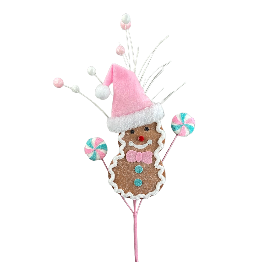Viv! Christmas Kersttak - Gingerbread Sneeuwpop met Snoepjes - pastel - 66cm