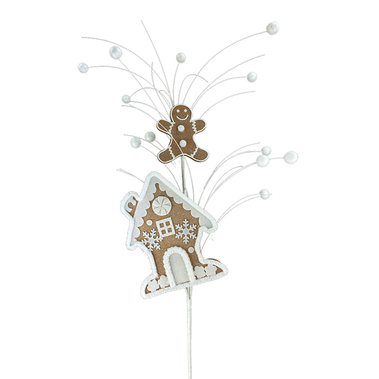 Viv! Christmas Kersttak - Gingerbread Huis & Poppetje - bruin wit - 76cm