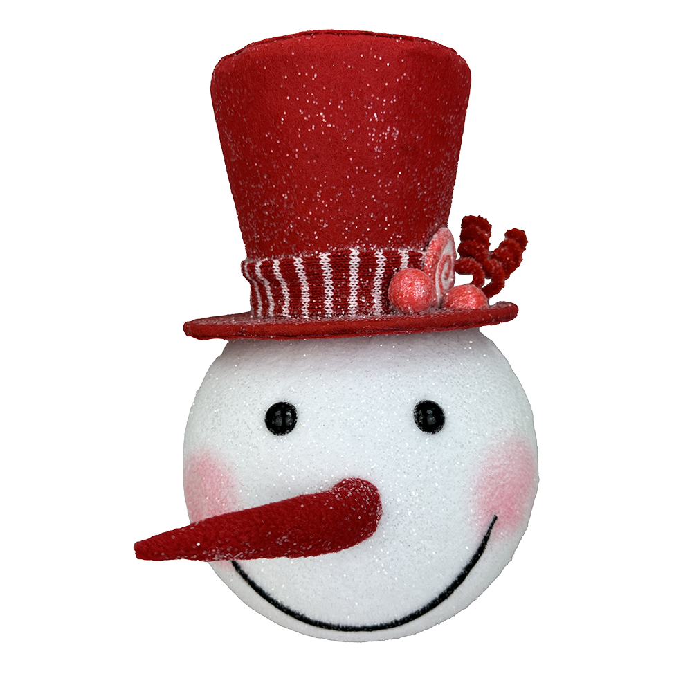 Viv! Christmas Tree Centrepiece - Snowman Head - Red White - 28 cm