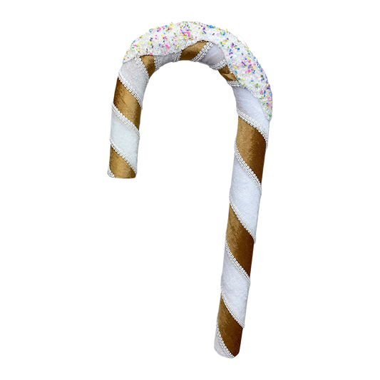 Viv! Christmas Weihnachtsanhänger - XL Lebkuchen-Zuckerstange - Weiß Braun - 48 cm