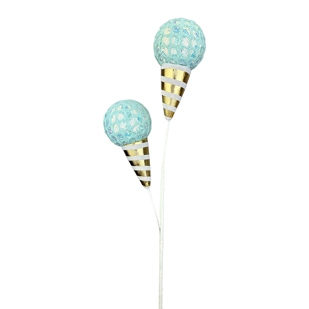 Viv! Christmas Kersttak - IJshoorn met Mesh Bol - blauw - 61cm