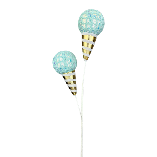 Viv! Christmas Kersttak - IJshoorn met Mesh Bol - blauw - 61cm